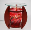 Swirl, Wood Base - red (D)