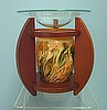 Swirl, Wood Base - amber (D)