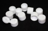 Fliptop plastic cap threaded for use with plastic squeeze bottles