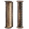 Octagonal Dark Wood Incense Burner that opens like a cabinet, with cut-out design (random patterns)